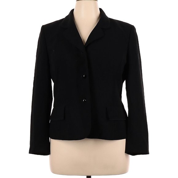 Le Suit Solid Black Blazer, 16P - Picture 1 of 2